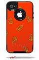 Anchors Away Red - Decal Style Vinyl Skin fits Otterbox Commuter iPhone4/4s Case (CASE SOLD SEPARATELY)