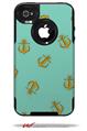 Anchors Away Seafoam Green - Decal Style Vinyl Skin fits Otterbox Commuter iPhone4/4s Case (CASE SOLD SEPARATELY)