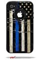 Painted Faded Cracked Blue Line Stripe USA American Flag - Decal Style Vinyl Skin fits Otterbox Commuter iPhone4/4s Case (CASE SOLD SEPARATELY)