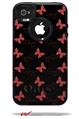Pastel Butterflies Red on Black - Decal Style Vinyl Skin fits Otterbox Commuter iPhone4/4s Case (CASE SOLD SEPARATELY)