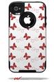 Pastel Butterflies Red on White - Decal Style Vinyl Skin fits Otterbox Commuter iPhone4/4s Case (CASE SOLD SEPARATELY)