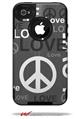 Love and Peace Gray - Decal Style Vinyl Skin fits Otterbox Commuter iPhone4/4s Case (CASE SOLD SEPARATELY)