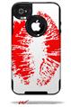 Big Kiss Red Lips on White - Decal Style Vinyl Skin fits Otterbox Commuter iPhone4/4s Case (CASE SOLD SEPARATELY)