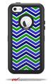 Zig Zag Blue Green - Decal Style Vinyl Skin fits Otterbox Defender iPhone 5C Case (CASE SOLD SEPARATELY)