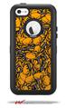 Scattered Skulls Orange - Decal Style Vinyl Skin fits Otterbox Defender iPhone 5C Case (CASE SOLD SEPARATELY)