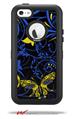 Twisted Garden Blue and Yellow - Decal Style Vinyl Skin fits Otterbox Defender iPhone 5C Case (CASE SOLD SEPARATELY)