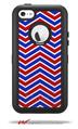 Zig Zag Red White and Blue - Decal Style Vinyl Skin fits Otterbox Defender iPhone 5C Case (CASE SOLD SEPARATELY)