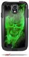 Flaming Fire Skull Green - Decal Style Vinyl Skin fits Otterbox Commuter Case for Samsung Galaxy S4 (CASE SOLD SEPARATELY)
