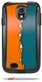 Ripped Colors Orange Seafoam Green - Decal Style Vinyl Skin fits Otterbox Commuter Case for Samsung Galaxy S4 (CASE SOLD SEPARATELY)