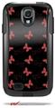 Pastel Butterflies Red on Black - Decal Style Vinyl Skin fits Otterbox Commuter Case for Samsung Galaxy S4 (CASE SOLD SEPARATELY)
