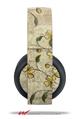 Vinyl Decal Skin Wrap compatible with Original Sony PlayStation 4 Gold Wireless Headphones Flowers and Berries Yellow (PS4 HEADPHONES NOT INCLUDED)