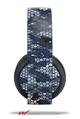 Vinyl Decal Skin Wrap compatible with Original Sony PlayStation 4 Gold Wireless Headphones HEX Mesh Camo 01 Blue (PS4 HEADPHONES NOT INCLUDED)