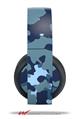 Vinyl Decal Skin Wrap compatible with Original Sony PlayStation 4 Gold Wireless Headphones WraptorCamo Old School Camouflage Camo Navy (PS4 HEADPHONES NOT INCLUDED)