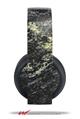 Vinyl Decal Skin Wrap compatible with Original Sony PlayStation 4 Gold Wireless Headphones Marble Granite 03 Black (PS4 HEADPHONES NOT INCLUDED)