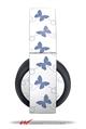 Vinyl Decal Skin Wrap compatible with Original Sony PlayStation 4 Gold Wireless Headphones Pastel Butterflies Blue on White (PS4 HEADPHONES NOT INCLUDED)