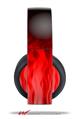 Vinyl Decal Skin Wrap compatible with Original Sony PlayStation 4 Gold Wireless Headphones Fire Red (PS4 HEADPHONES NOT INCLUDED)
