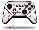 Pastel Butterflies Red on White - Decal Style Skin fits original Amazon Fire TV Gaming Controller (CONTROLLER NOT INCLUDED)