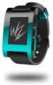 Smooth Fades Neon Teal Black - Decal Style Skin fits original Pebble Smart Watch (WATCH SOLD SEPARATELY)