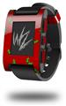 Christmas Holly Leaves on Red - Decal Style Skin fits original Pebble Smart Watch (WATCH SOLD SEPARATELY)