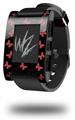 Pastel Butterflies Red on Black - Decal Style Skin fits original Pebble Smart Watch (WATCH SOLD SEPARATELY)