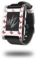 Pastel Butterflies Red on White - Decal Style Skin fits original Pebble Smart Watch (WATCH SOLD SEPARATELY)