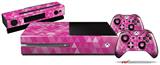 Triangle Mosaic Fuchsia - Holiday Bundle Decal Style Skin fits XBOX One Console Original, Kinect and 2 Controllers (XBOX SYSTEM NOT INCLUDED)
