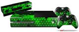 HEX Green - Holiday Bundle Decal Style Skin fits XBOX One Console Original, Kinect and 2 Controllers (XBOX SYSTEM NOT INCLUDED)