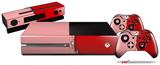 Ripped Colors Pink Red - Holiday Bundle Decal Style Skin fits XBOX One Console Original, Kinect and 2 Controllers (XBOX SYSTEM NOT INCLUDED)