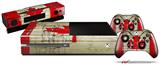Decal Style Skin compatible with XBOX One Console Original, Kinect and 2 Controllers Painted Faded and Cracked Canadian Canada Flag