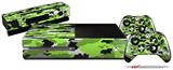 WraptorCamo Digital Camo Neon Green - Holiday Bundle Decal Style Skin fits XBOX One Console Original, Kinect and 2 Controllers (XBOX SYSTEM NOT INCLUDED)