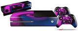 Alecias Swirl 01 Purple - Holiday Bundle Decal Style Skin fits XBOX One Console Original, Kinect and 2 Controllers (XBOX SYSTEM NOT INCLUDED)