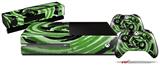 Alecias Swirl 02 Green - Holiday Bundle Decal Style Skin fits XBOX One Console Original, Kinect and 2 Controllers (XBOX SYSTEM NOT INCLUDED)