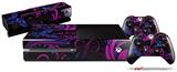 Twisted Garden Hot Pink and Blue - Holiday Bundle Decal Style Skin fits XBOX One Console Original, Kinect and 2 Controllers (XBOX SYSTEM NOT INCLUDED)