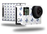 Pastel Butterflies Blue on White - Decal Style Skin fits GoPro Hero 4 Black Camera (GOPRO SOLD SEPARATELY)