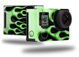 Metal Flames Green - Decal Style Skin fits GoPro Hero 4 Black Camera (GOPRO SOLD SEPARATELY)