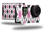 Argyle Pink and Gray - Decal Style Skin fits GoPro Hero 4 Black Camera (GOPRO SOLD SEPARATELY)