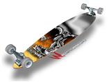 Chrome Skull on Fire - Decal Style Vinyl Wrap Skin fits Longboard Skateboards up to 10"x42" (LONGBOARD NOT INCLUDED)