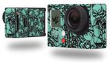 Scattered Skulls Seafoam Green - Decal Style Skin fits GoPro Hero 3+ Camera (GOPRO NOT INCLUDED)