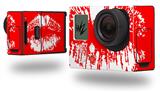 Big Kiss Lips White on Red - Decal Style Skin fits GoPro Hero 3+ Camera (GOPRO NOT INCLUDED)