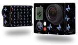 Pastel Butterflies Blue on Black - Decal Style Skin fits GoPro Hero 3+ Camera (GOPRO NOT INCLUDED)