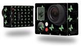 Pastel Butterflies Green on Black - Decal Style Skin fits GoPro Hero 3+ Camera (GOPRO NOT INCLUDED)