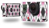 Argyle Pink and Gray - Decal Style Skin fits GoPro Hero 3+ Camera (GOPRO NOT INCLUDED)