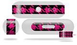 Decal Style Wrap Skin works with Beats Pill Plus Speaker Houndstooth Hot Pink on Black Skin Only (BEATS PILL NOT INCLUDED)