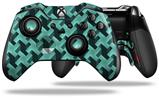Retro Houndstooth Seafoam Green - Decal Style Skin fits Microsoft XBOX One ELITE Wireless Controller (CONTROLLER NOT INCLUDED)