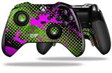 Halftone Splatter Hot Pink Green - Decal Style Skin fits Microsoft XBOX One ELITE Wireless Controller (CONTROLLER NOT INCLUDED)