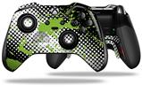 Halftone Splatter Green White - Decal Style Skin fits Microsoft XBOX One ELITE Wireless Controller (CONTROLLER NOT INCLUDED)