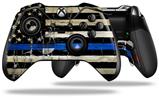 Painted Faded Cracked Blue Line Stripe USA American Flag - Decal Style Skin fits Microsoft XBOX One ELITE Wireless Controller (CONTROLLER NOT INCLUDED)