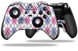 Argyle Pink and Blue - Decal Style Skin fits Microsoft XBOX One ELITE Wireless Controller (CONTROLLER NOT INCLUDED)
