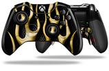 Metal Flames Yellow - Decal Style Skin fits Microsoft XBOX One ELITE Wireless Controller (CONTROLLER NOT INCLUDED)