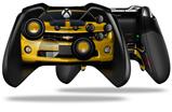 2010 Chevy Camaro Yellow - Black Stripes on Black - Decal Style Skin fits Microsoft XBOX One ELITE Wireless Controller (CONTROLLER NOT INCLUDED)